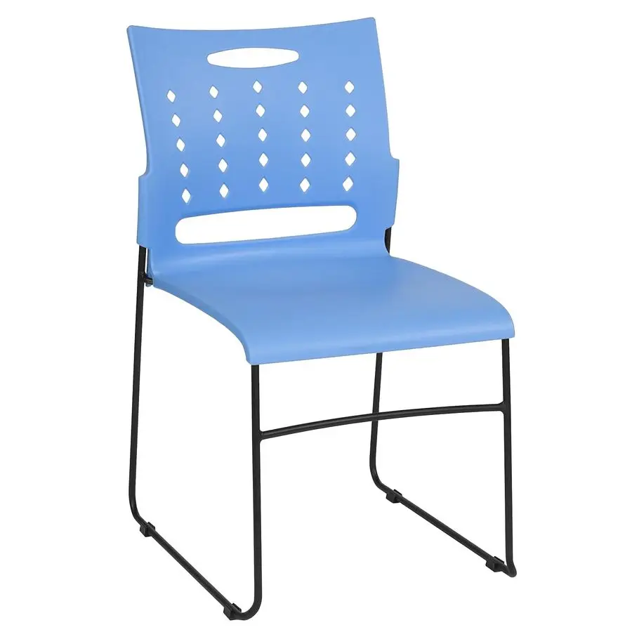 

HERCULES Series 881 lb. Capacity Blue Sled Base Stack Chair with AirVent Back