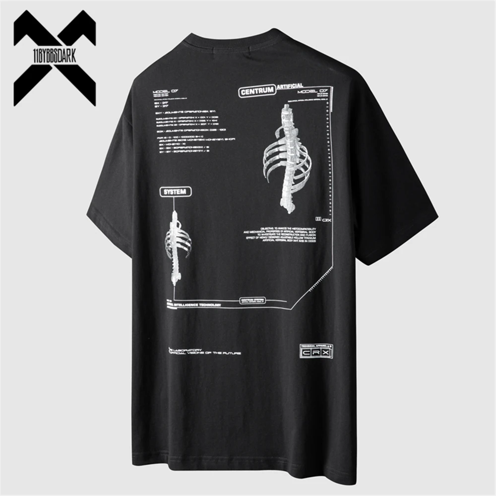 Hip Hop Fashion Print T-Shirt Mens Japanese Loose Short Sleeve T Shirt 2022 Streetwear Cotton Harajuku Tshirt Black WB708