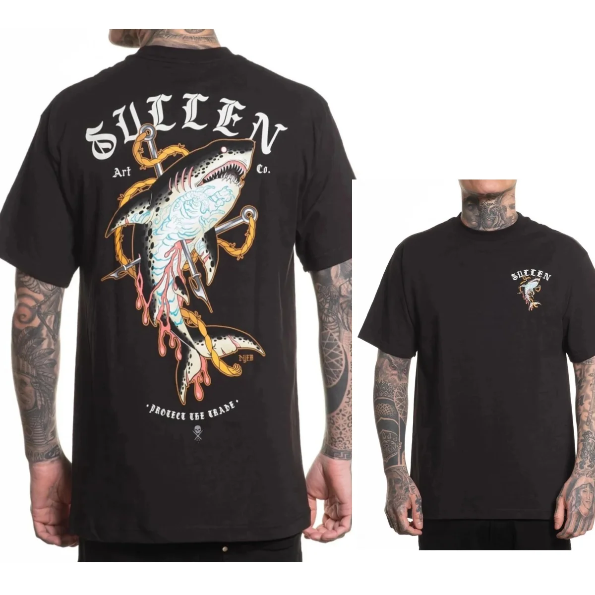 Sullen Art Collective True Artist Pin Up Tattoo Men Standard Tee DYEM SHARK  High-end Luxury Unisex Style Both of Men and Women