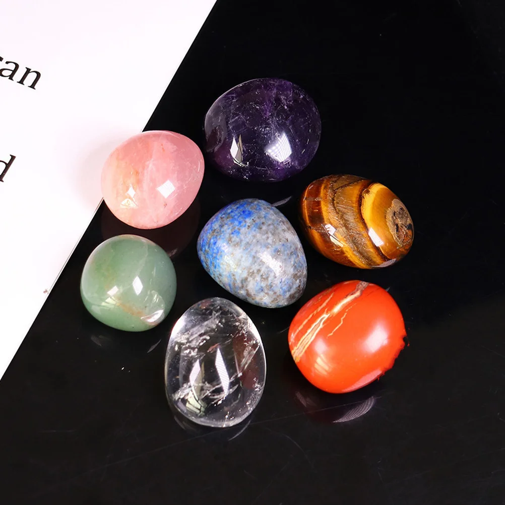 

7Pcs Natural Crystal Stones Decorative Adorn Massaging Tool Gift Natural Crystal Stone Massaging Stone Small Gift