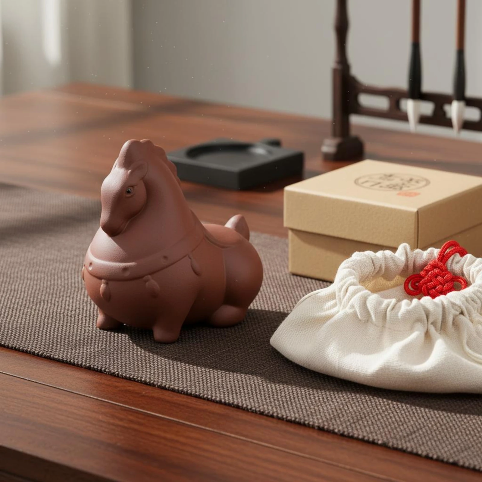 Zisha Horse Tea Pet Wealth Attracting Lavender Clay Horse Decoration Meaningful Enchanting Design for Collectors
