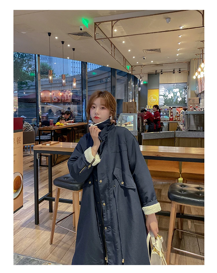 Down Cotton Parkas Jacket Women's Mid-length Over The Knee 2025 New Korean Loose Fashion Winter Padded Female Thickened