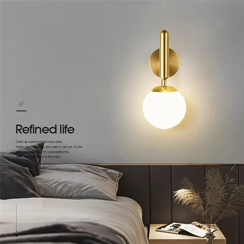 

BYBS-Home Decor Light Fixture Modern Indoor Wall Light Lamp For Bedroom Bedside Living Room