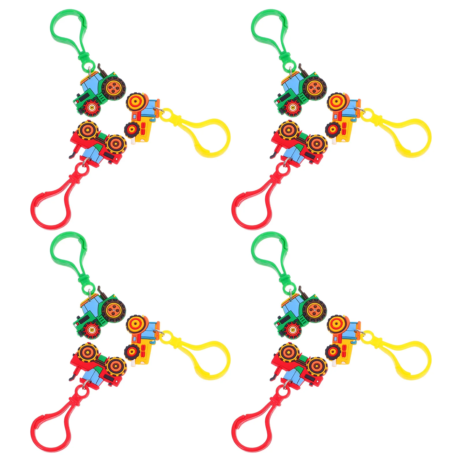 

12 Pcs Agricultural Vehicle Accessories Excavator Keychain Farm Truck Construction Party Spring Dump Equipment Theme Child