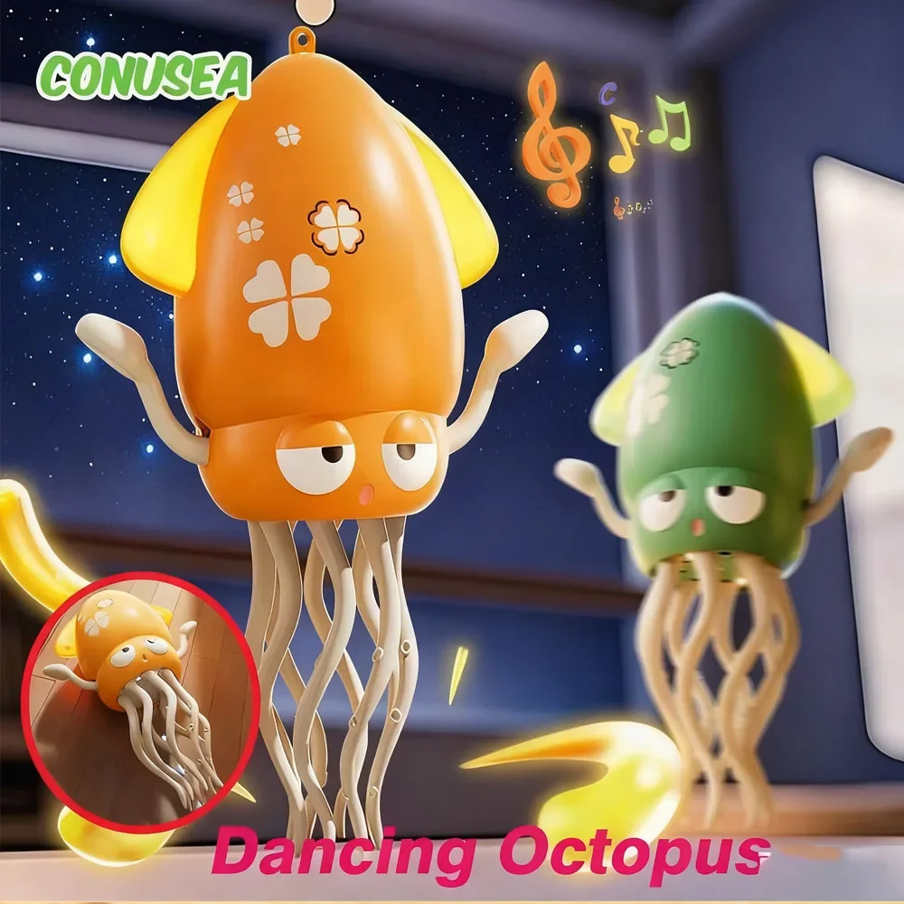 Danza Polpo Ballerino Calamari Elettrico Giocattolo Del Bambino Agitarsi Giocattoli Luminosi Musicali Antistress Giocattoli Striscianti Giochi per I Bambini Bambini