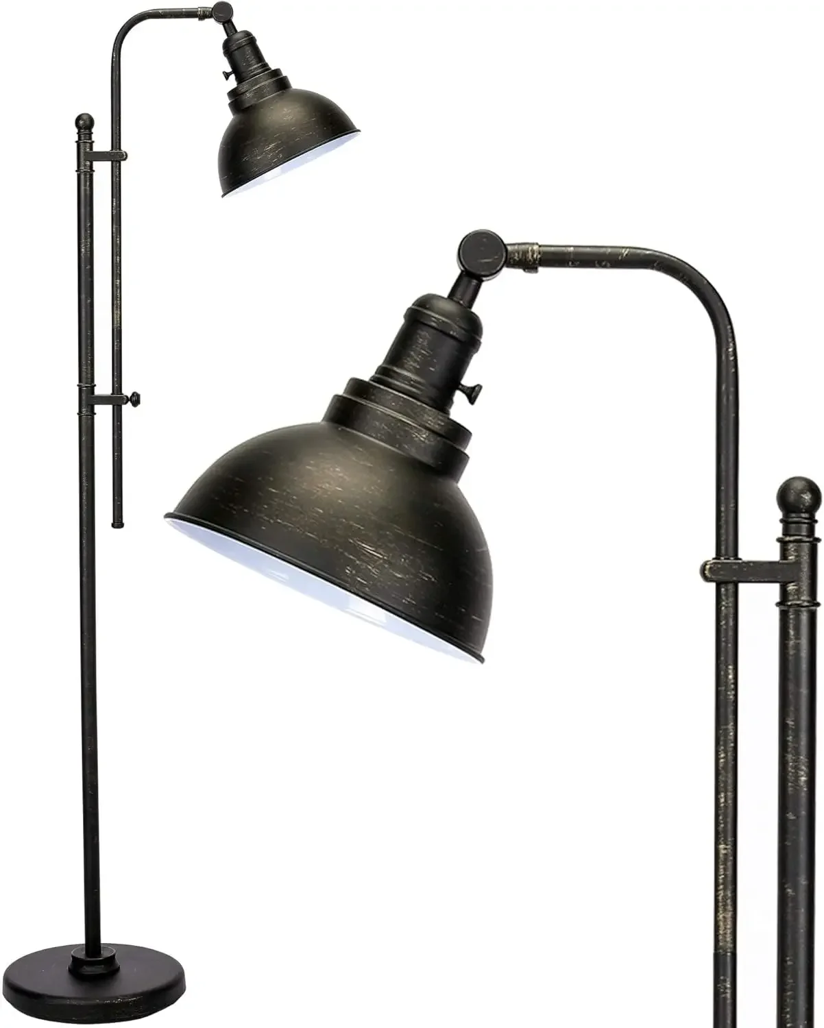 

Floor Lamp for Living Room, 65'' Tall Industrial Floor Lamp, Adjustable Height & Head Vintage Metal Standing Reading Pole Lamp