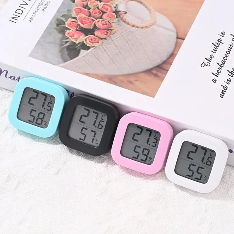 Mini Magnetic Temperature and Humidity Monitor Accurate Digital Temp and Humidity Monitor with LCD Display for Nursery Room