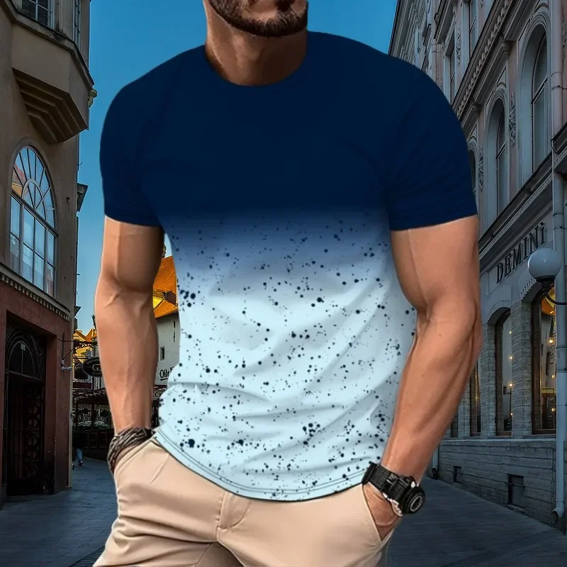 New summer men's dual color letter print T-shirt casual short-sleeved o collar outdoor activities casual quick-drying top