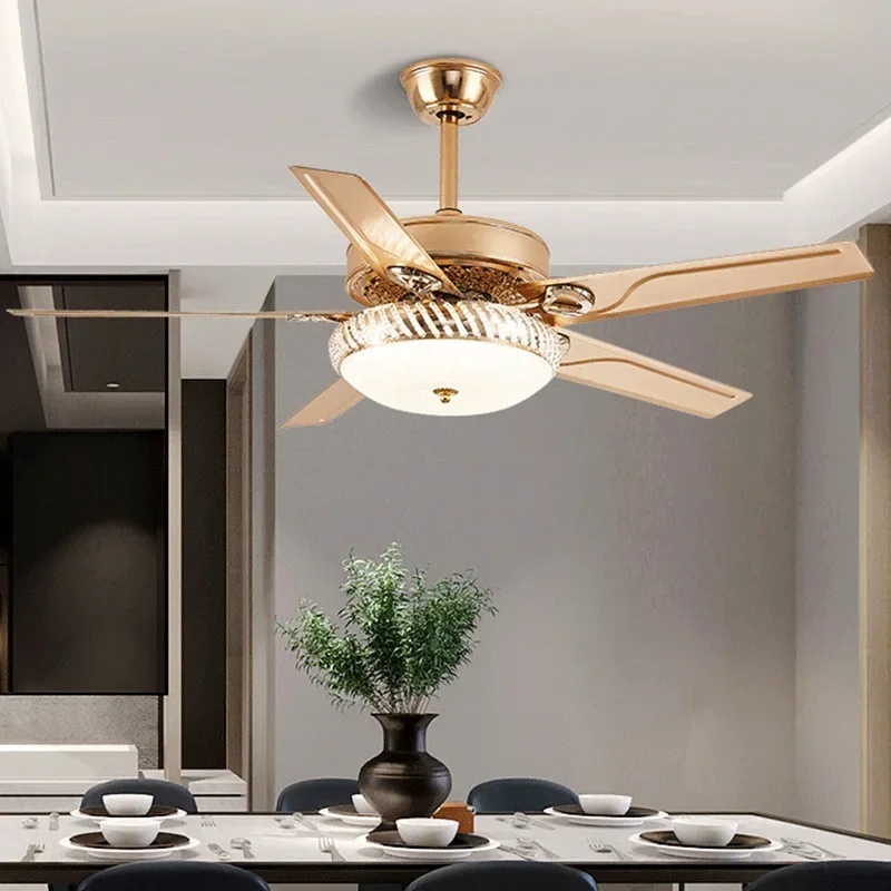 New Modern Ceiling Fans With Light Rrmote Control LED Chandeliers Living Room Bedroom Pendant Lights Silent  Lamps 42inch 52inch