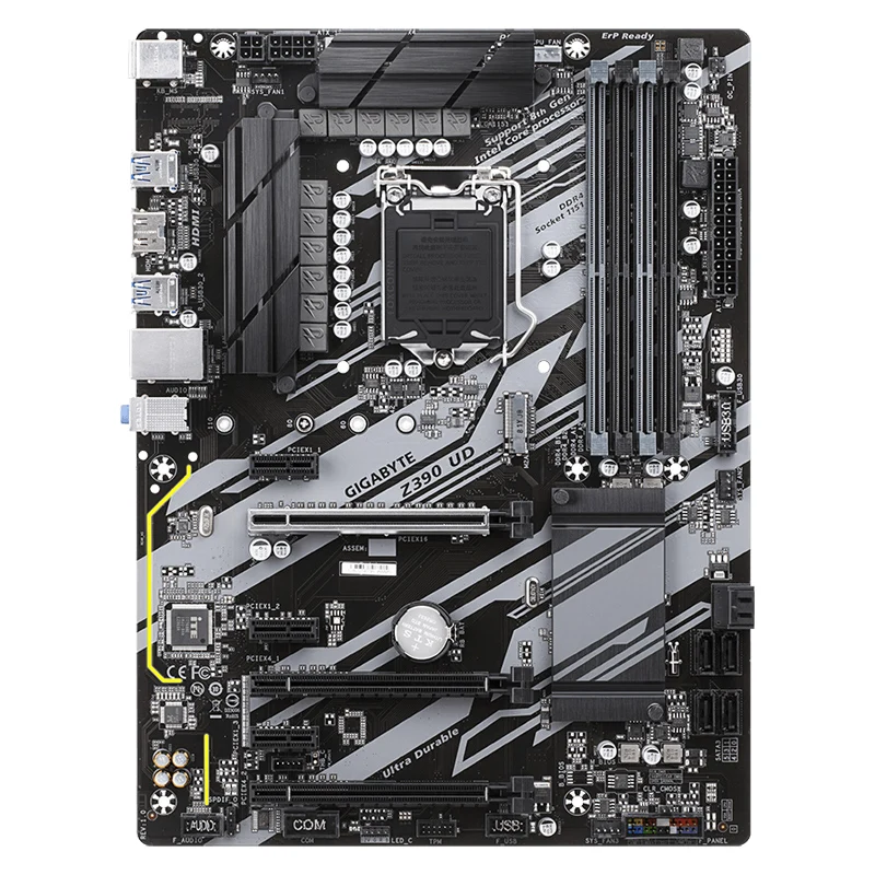 중고 기가바이트 GA Z390 UD 마더보드, LGA 1151 Z390 데스크탑 메인보드, M.2 nvme PCI-E X16 박스 포함 