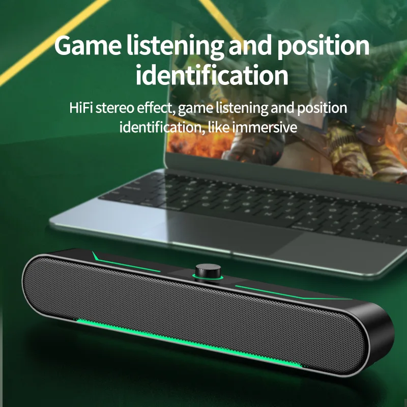 PC-Soundbar, kabelgebunden/kabellos, Bluetooth-Lautsprecher, 4D-USB-betriebene Soundbar für TV, PC, Laptop, Gaming, Heimkino, Surround-Audiosystem