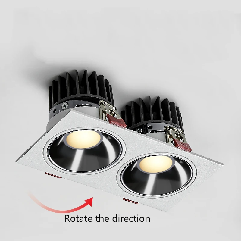 LED Downlight 220V Spot 1/2/3 heads12W 24w 36w Recessed in LED Ceiling Downlight Light White/Warm white/Neutral white Lamp