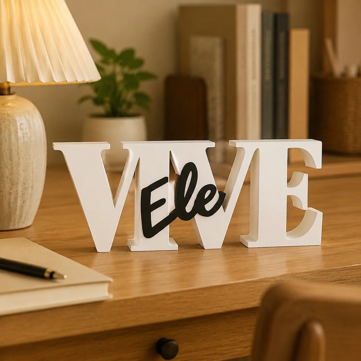 1pc Custom VIVE PVC Wooden Name Plaque,Bedroom Room Table Decor,Wedding Birthday summer Graduation Christmas Gift view 2