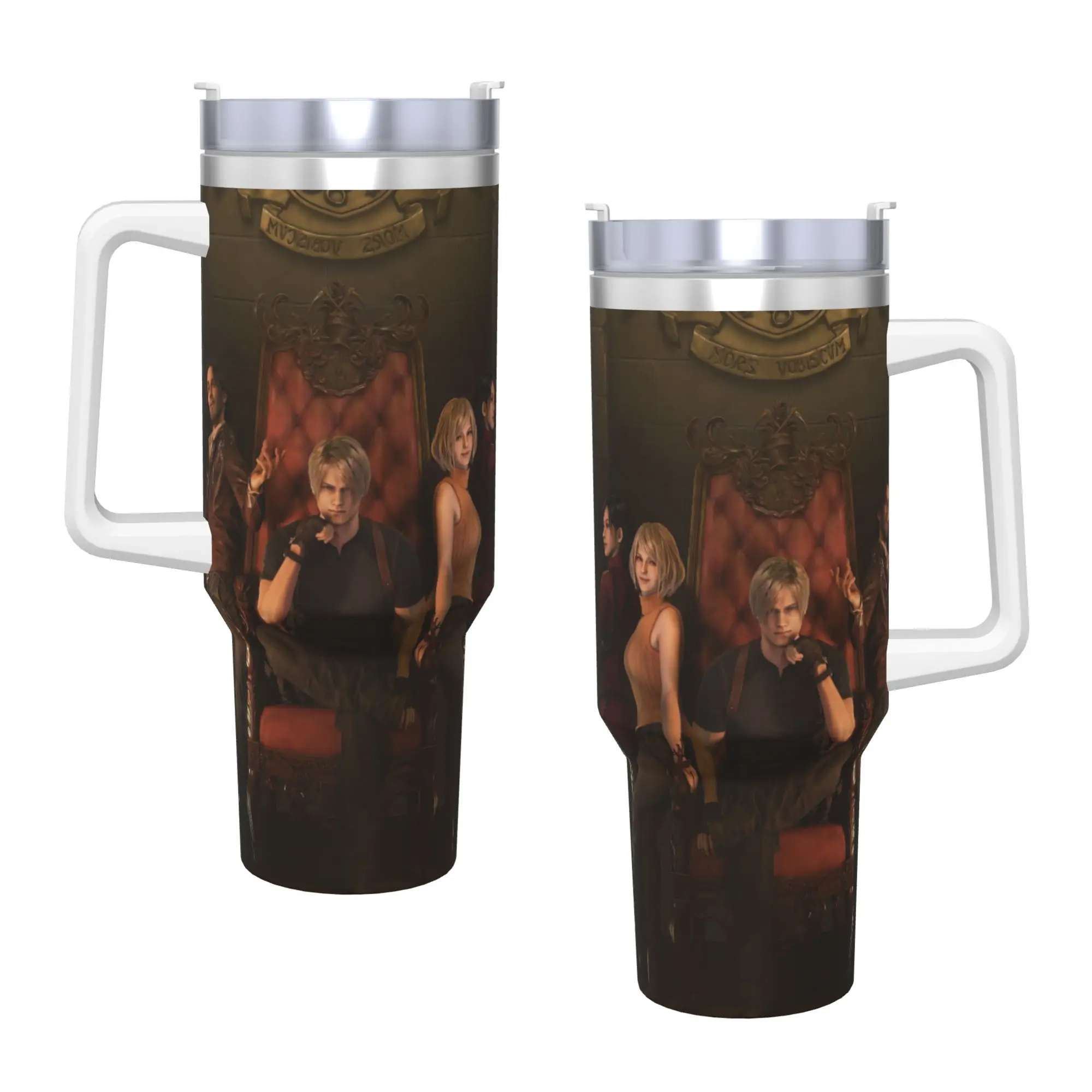 Resident Evils  Stainless Steel Tumbler  Travel Thermal Cups With Straws and Lid 40oz Car Mugs Cold Drink Water Bottle