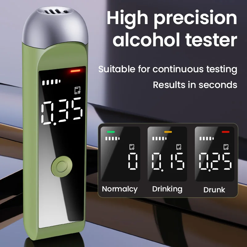 Portable Breathalyzer, Accuracy Alcohol Tester, Alcohol Breathalyzer Rechargable Suitable For Family, Personal, Driver Use