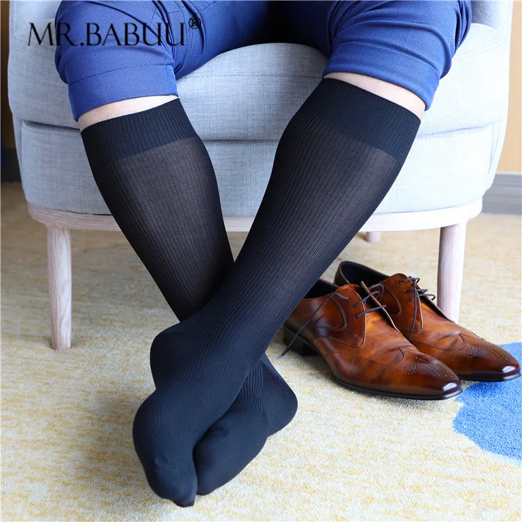 Men's Formal Wear Socks Middle High Tube Comfortable Breathable Elastic Cotton Stocking Male Business Casual Socks
