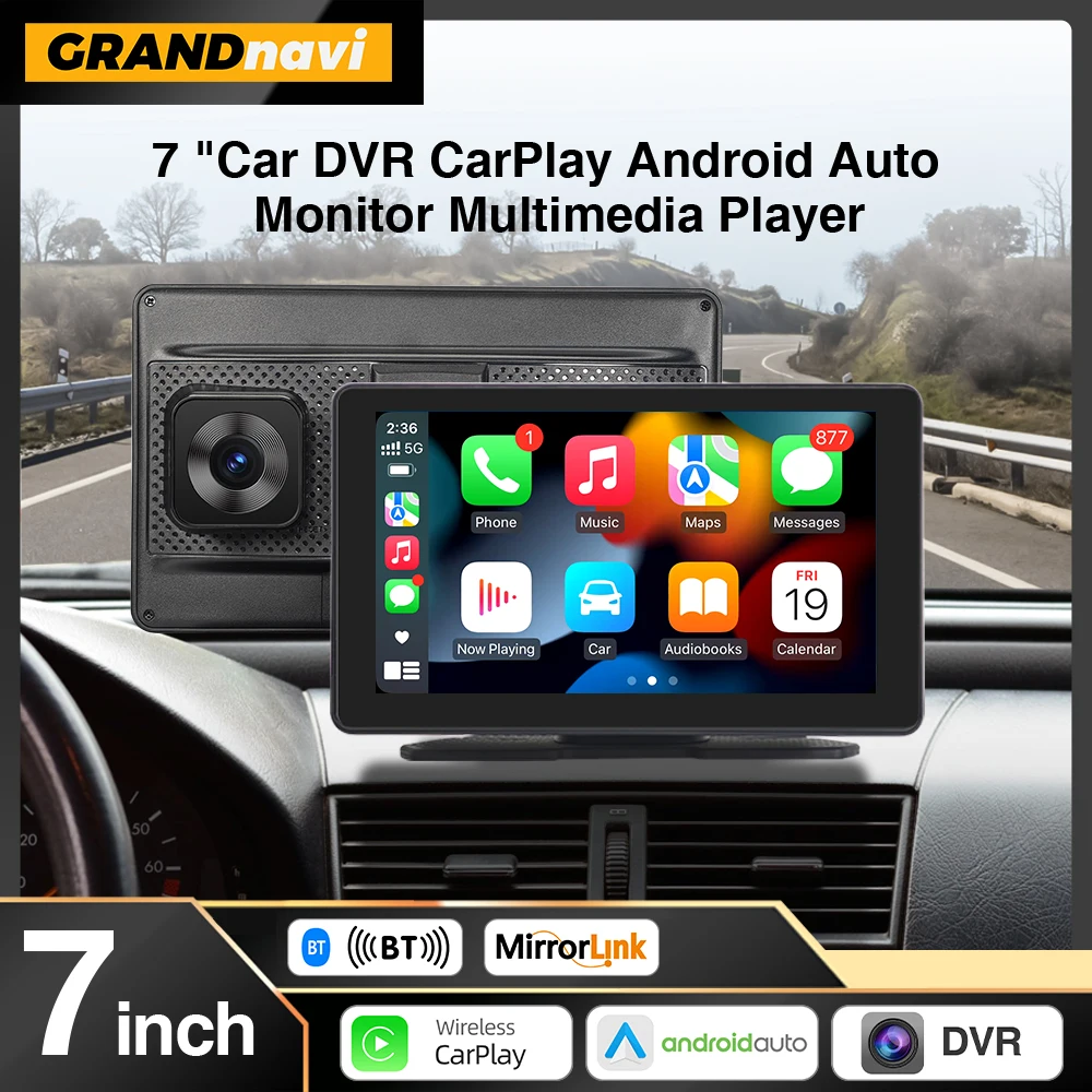 

Universal 7‘’ 4K DVR Car Radio Wireless Carplay Android Auto Multimedia Video Player Smart Screen For Ford KIA VW Nissan Honda