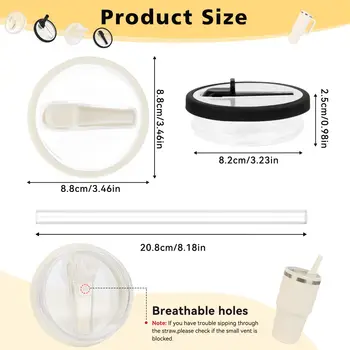 Opakovaně použitelné víko s brčkem, prachotěsné víko, vyměnitelné odklápěcí brčko pro hrnek Stanley o objemu 30 oz 8 nejlepší prodej Brčko Stanley Tumbler - №7