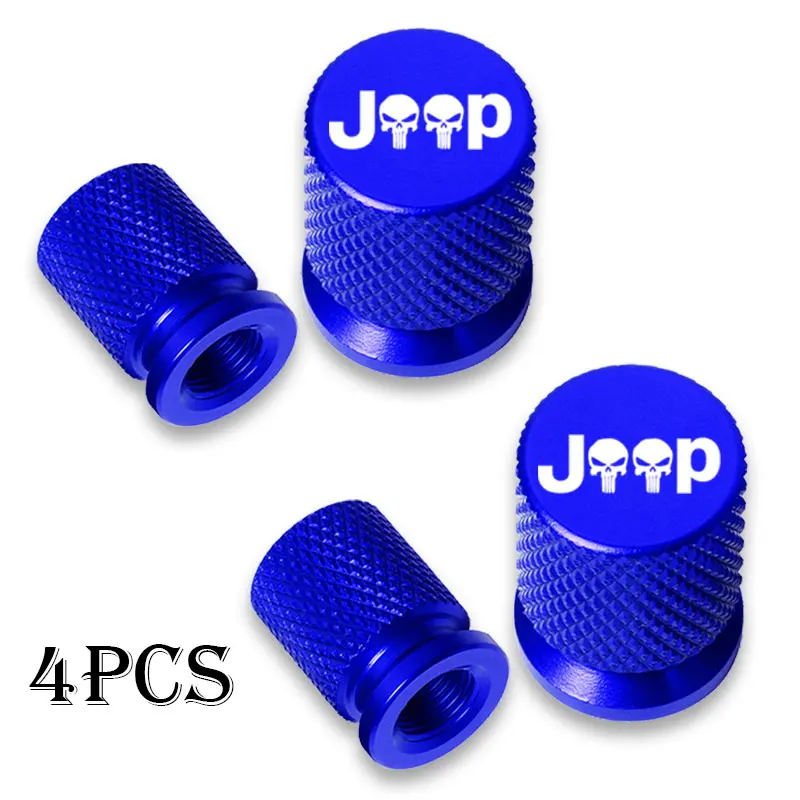 For Jeep Renegade Compass Wrangler Patriot Grand Cherokee Rubicon Car Wheel Tire Valve Caps Tyre Stem Covers Airdust Waterproof