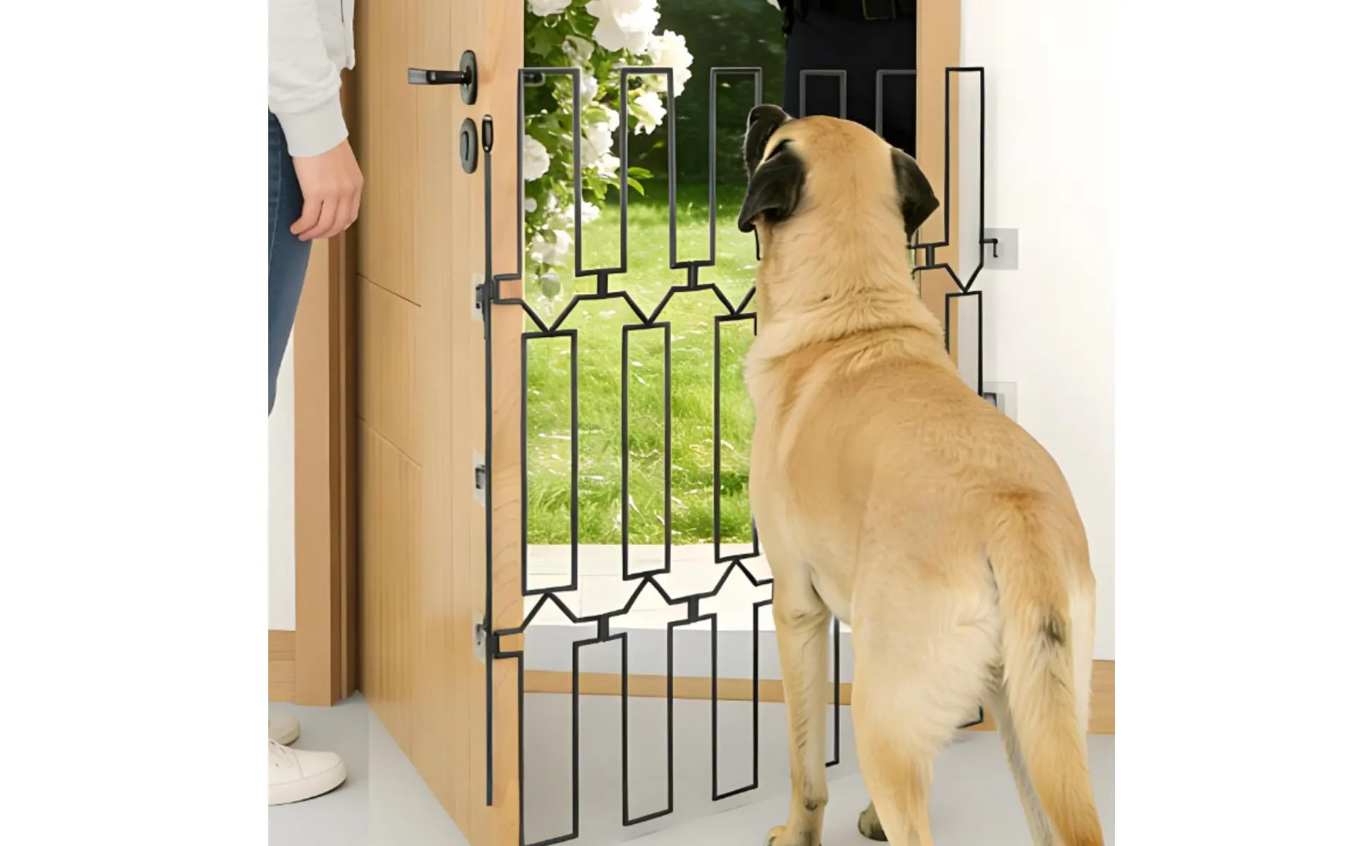 Retractable Pet Gate Adjustable Metal Pet Gate Dog Safety Fence Easy Install Home Barrier Heavy Duty for Dogs, Stairs, Doorway