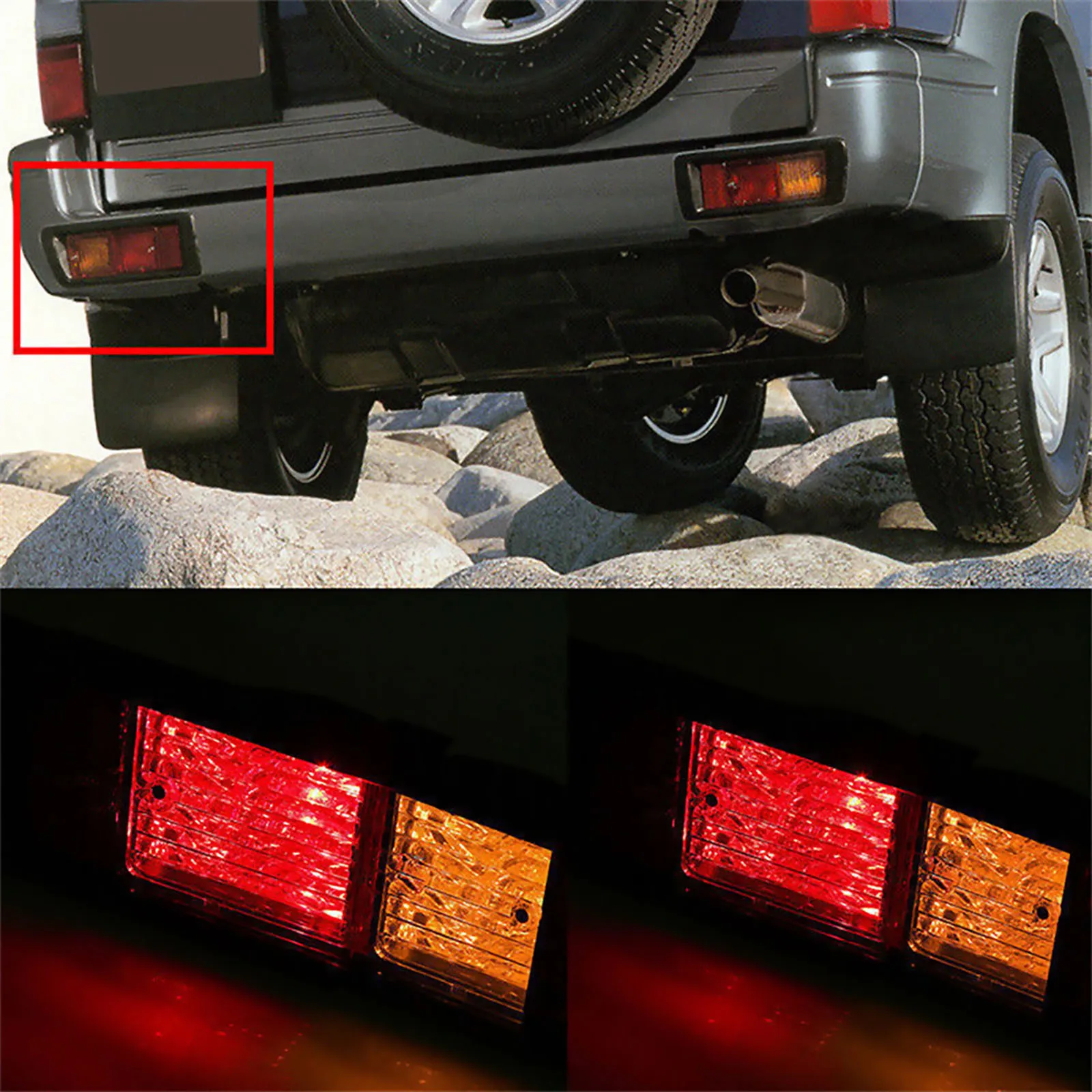 2Pcs Rear Bumper Light Lamps 81550-60440 81550-60520 for Toyota Land Cruiser Prado FJ90/95 1995-2003 Auto Vehicle Accessories
