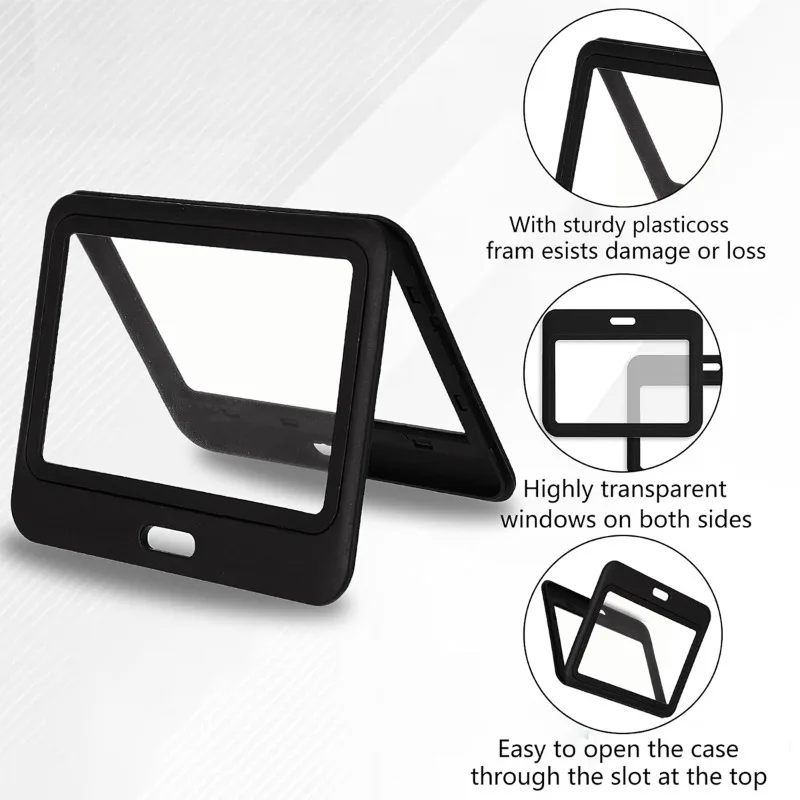 Transparent Card Cover Card Holder Badge Sleeve Set of Double-sided Window Id Badge Holders Transparent Plastic for Employee