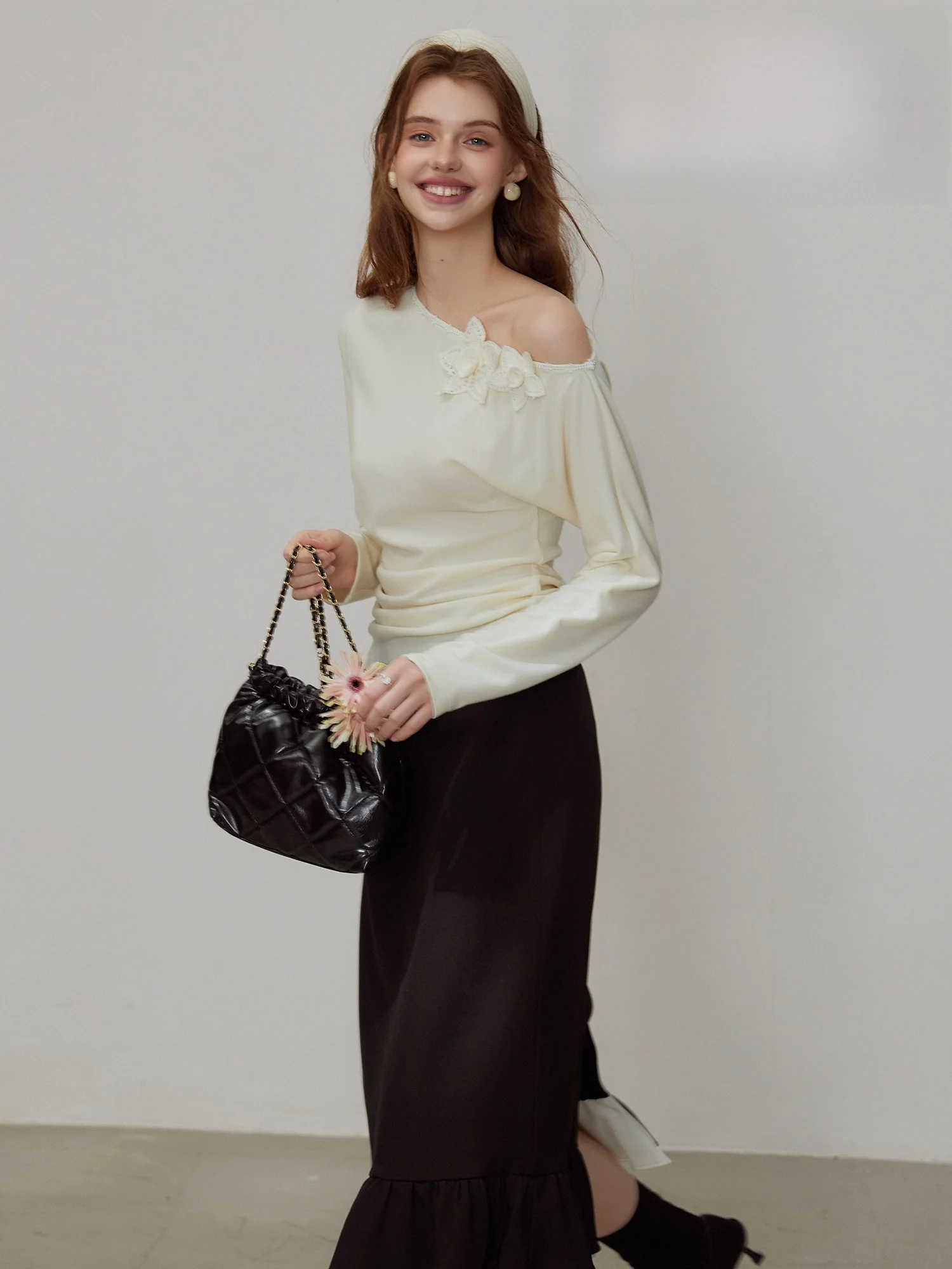 

Юбка Cindral Sli Bla асимметричного кроя с завышенной талией, облегающая, с цветовым блоком, для повседневной носки, из полиэстера...