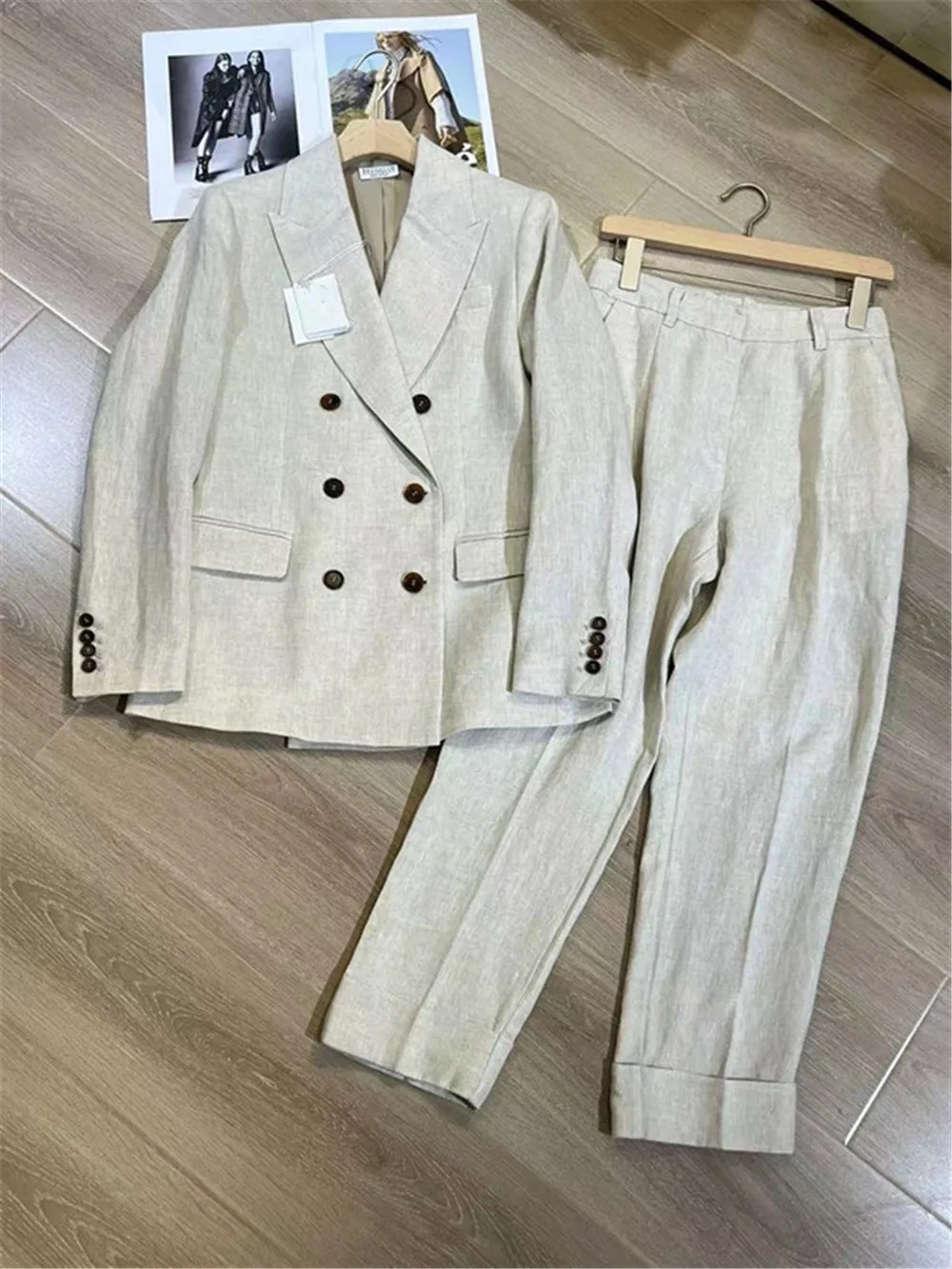 Blazers classiques décontractés pour femmes, pantalons longs, pantalons courts, mode de haute qualité, B * C imbibé