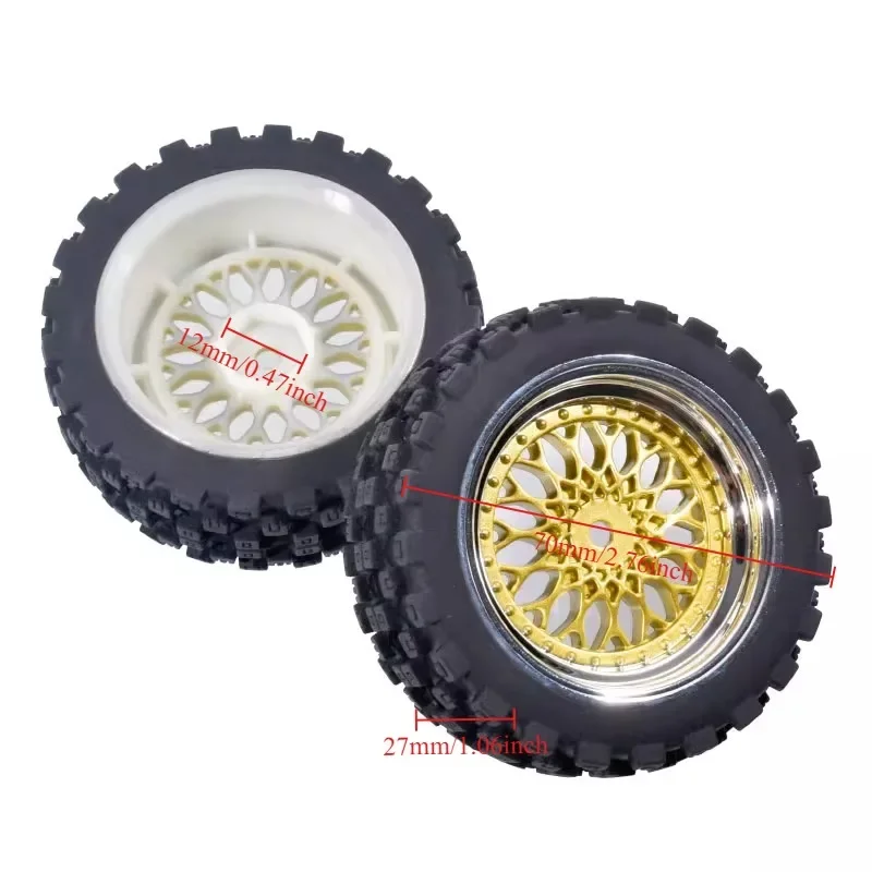

FOR 1/10 1/12 1/14 On Road Tires & Wheel 12mm Hex Plastics Rims Compatible with Tamiya TT01 TT02 Kyosho Sakura D3 Trxs 4Tec 2.0