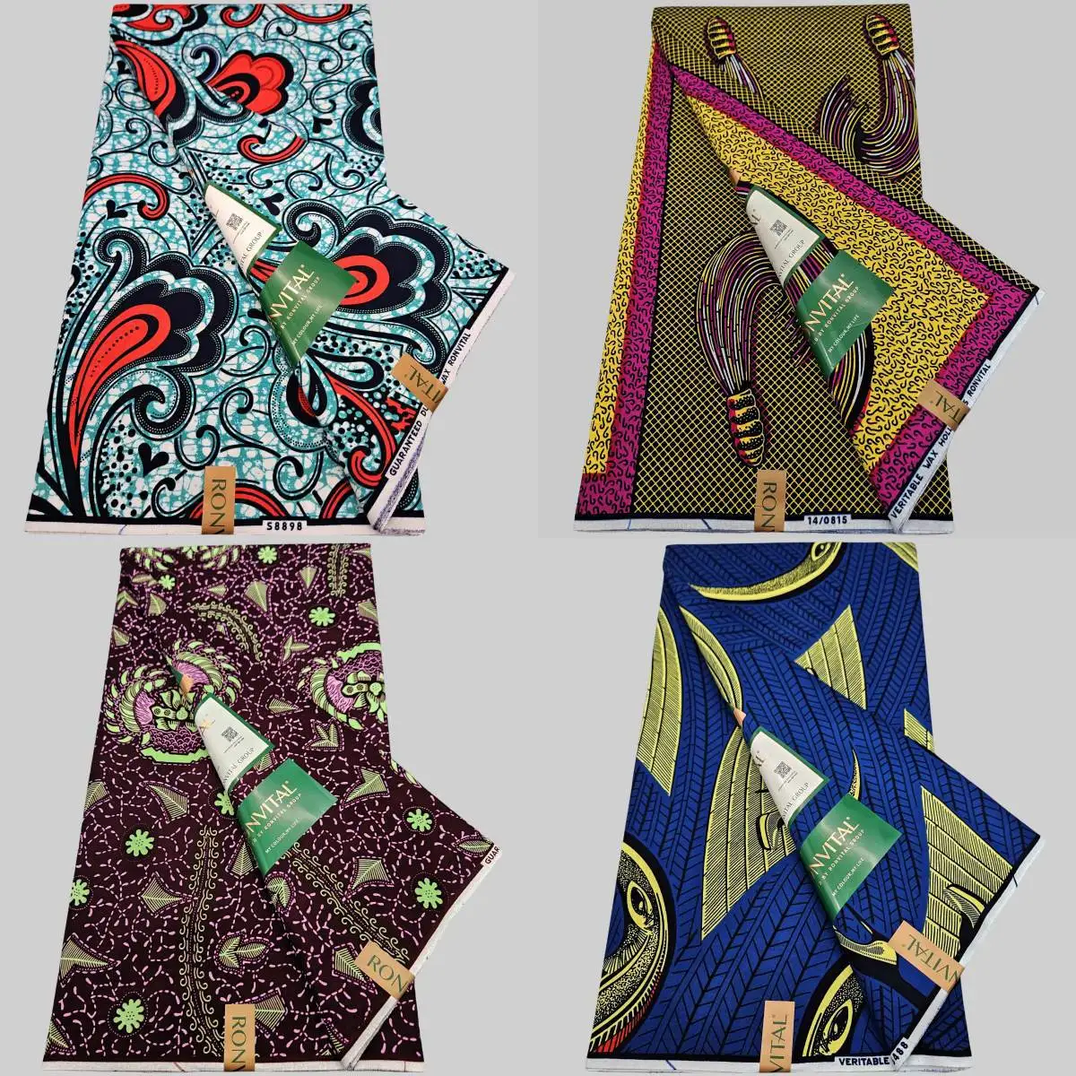 46 дюймов * 6 ярдов, 4 узора, хлопковая ткань в африканском стиле с принтом, восковая ткань для шитья одежды, брюк, наволочки R2330