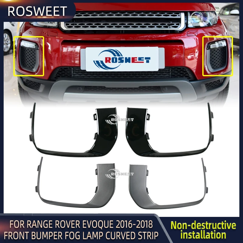 

Car Front Fog Lamp Cover Curved Strip Frame For Land Rover Range Rover Evoque Dynamic / Prestige Version L538 2016 2017 2018