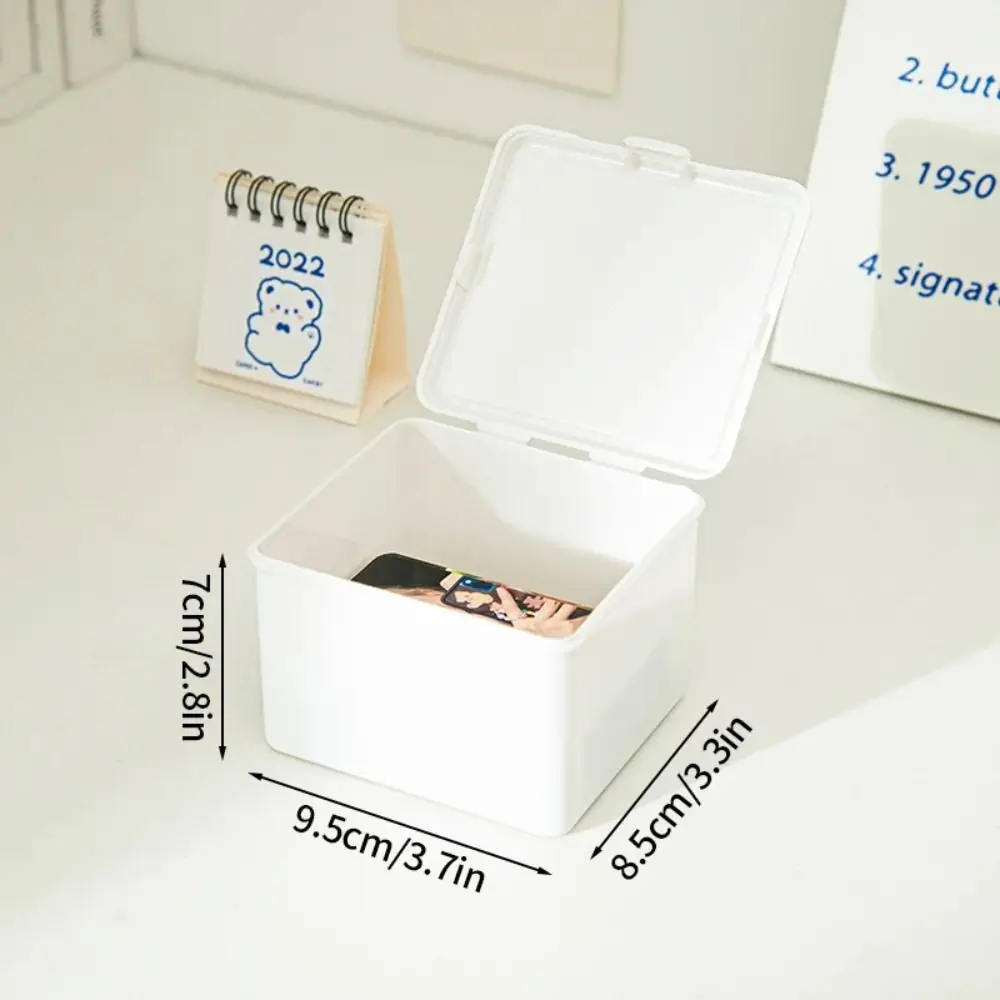 New White Storage Box Kpop Photocard Collection Box Idol Cards Photos Desktop Decor