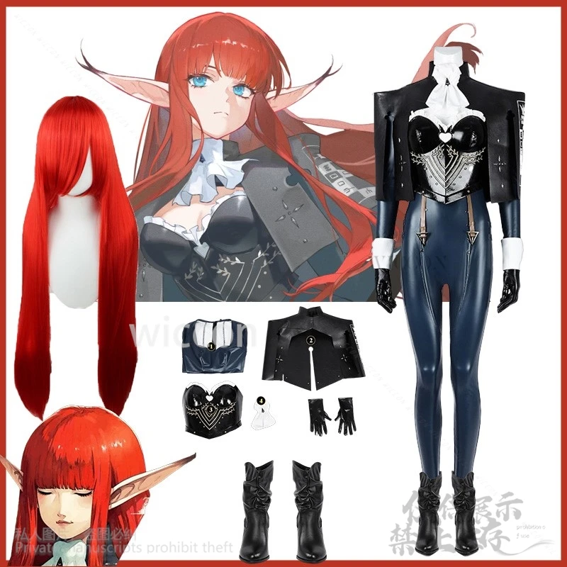 

Anime Game ReFantazio Cosplay Hulkenberg Metaphor Costume Jumpsuit Queen Battle Uniform Red Wigs For Girls Woman Cos Customized