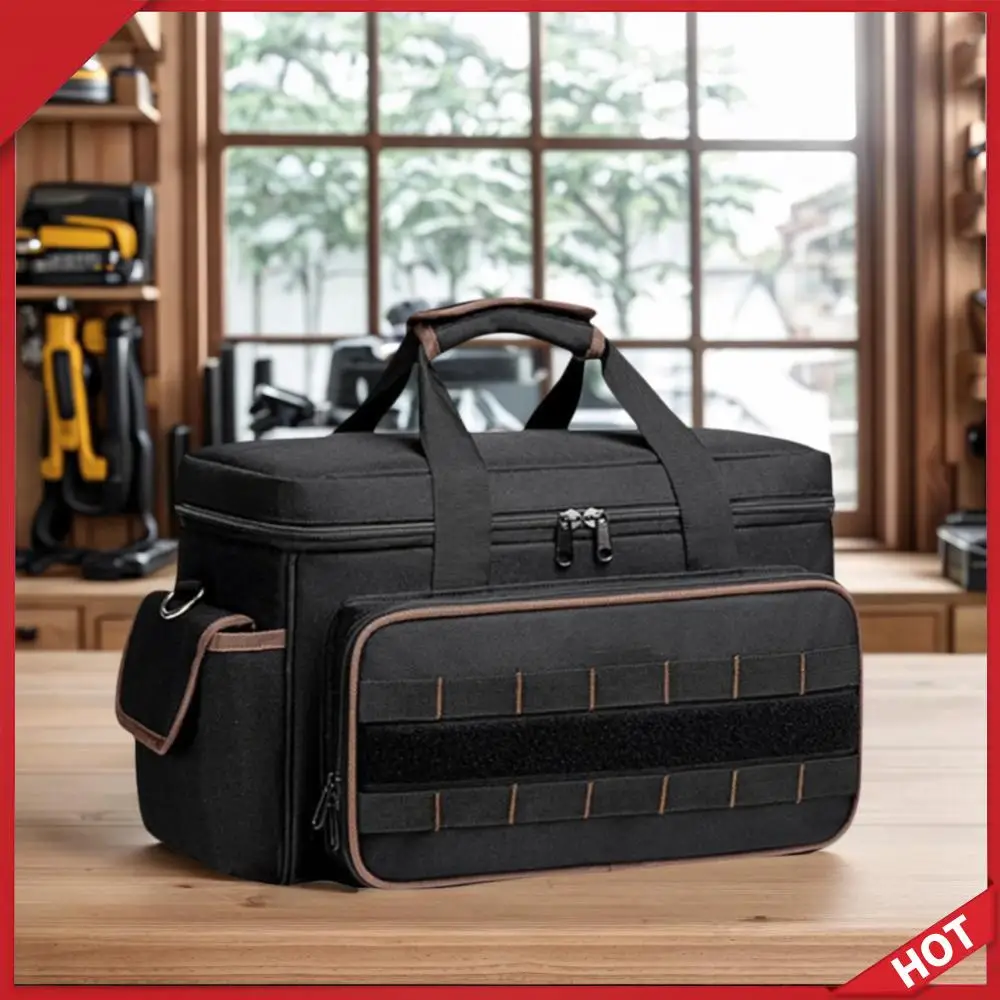 

17 Inch Portable Tool Bag with Adjustable Shoulder Strap Heavy Duty Tool Bags Waterproof for Electrician Mechanic Plumber HVAC