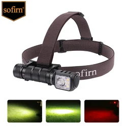 Linterna frontal SOFIRN HS42 2100lm 18650 EDC USB C recargable con banco de energía linterna LED SST40 con magnético para acampar