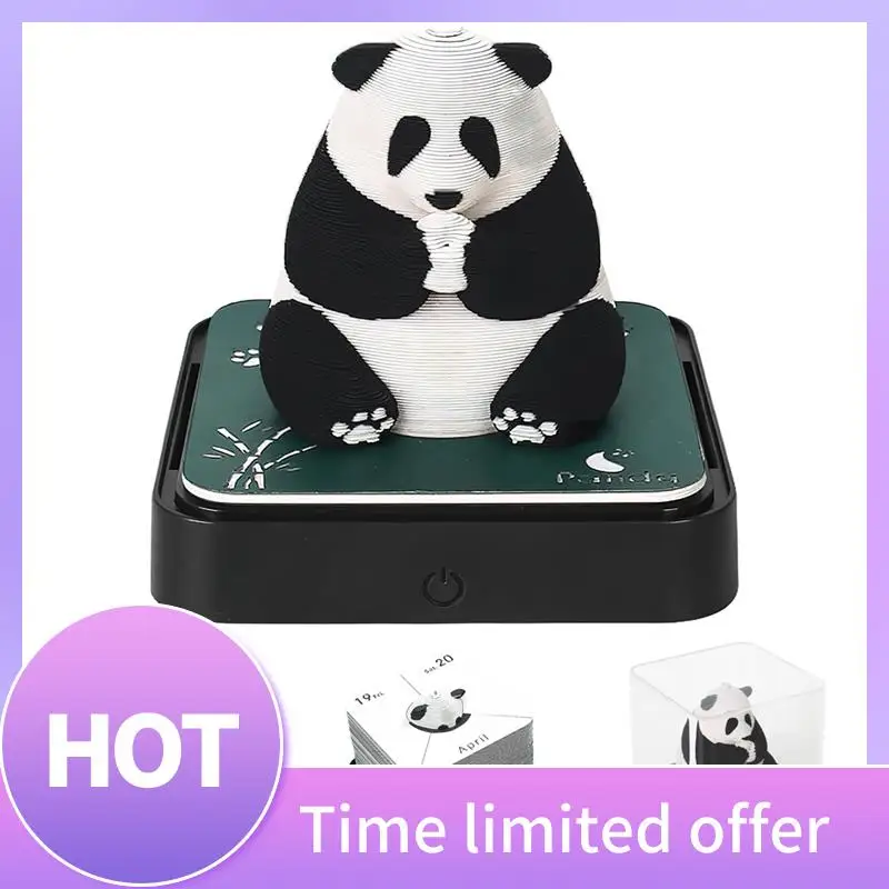 

3D Art Calendar 2024, Creative Time Piece Calendar Panda Memo Pad Rip Away Paper Carving DIY Sticky Note Durable