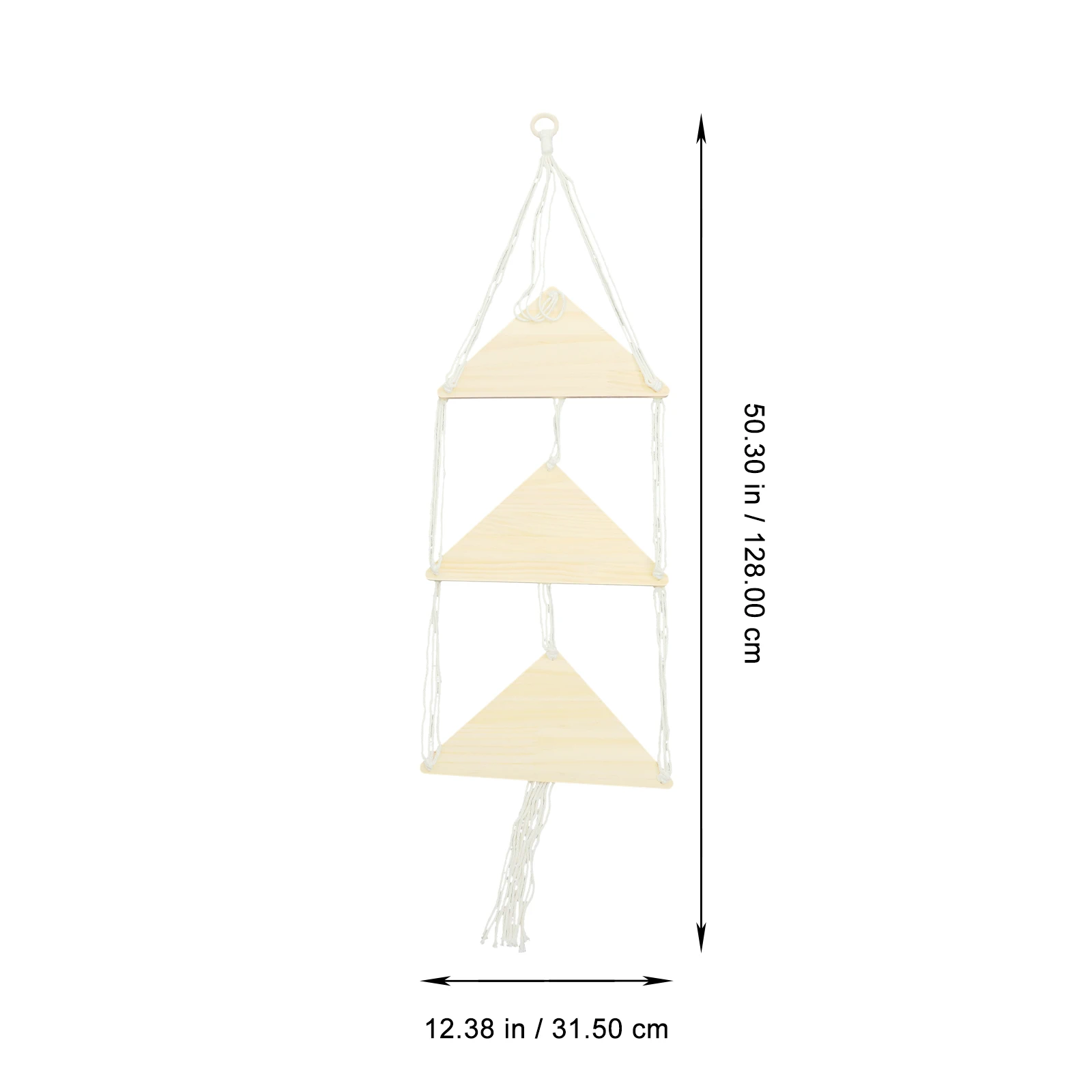 

Boho Macrame Shelf Decorative Storage Rack Rustic Floating Bedroom Living Room Nursery Decor Space Saving Hanging Plant Shelf