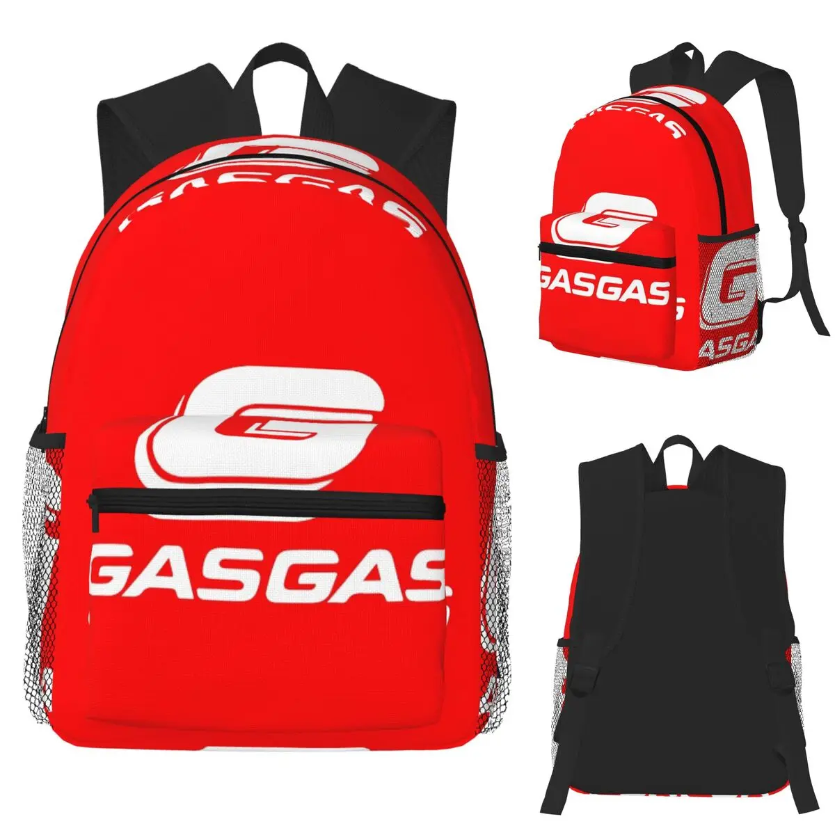 Gasgas Motorcycle Student Backpack School Bag Hiking Travel Daypack for Men Women Bookbag Shoulder Bags