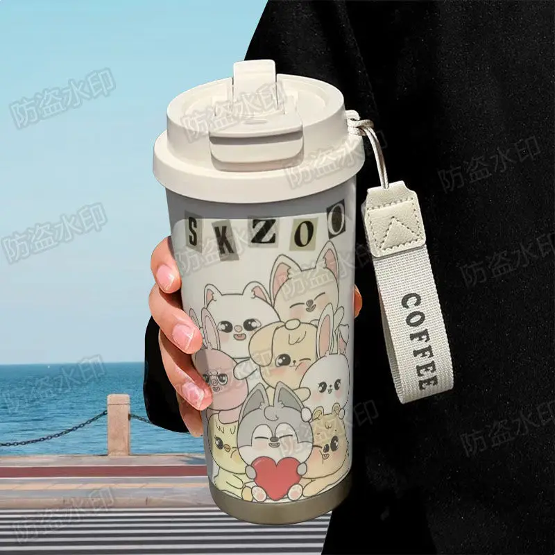SKZOO Straykids aislamiento periférico 316 taza de café portátil de gran capacidad de acero inoxidable ins
