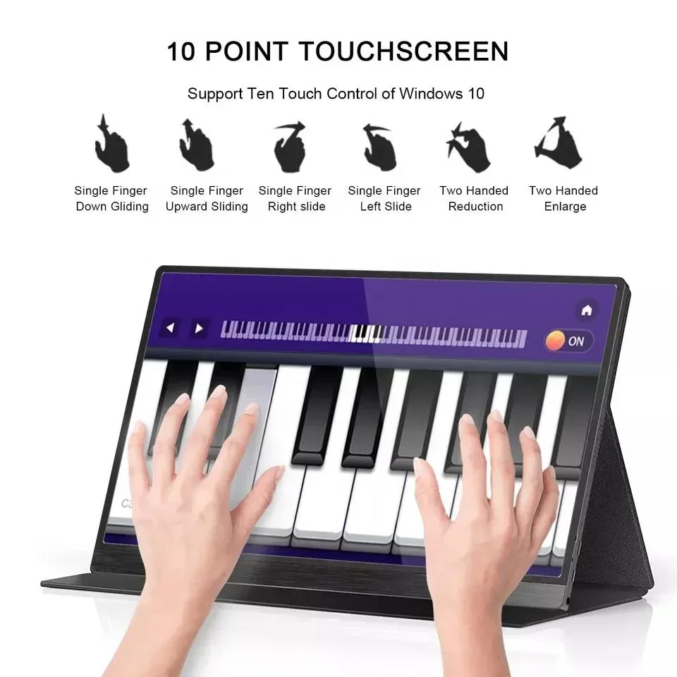 Novo 15.6 Polegada 1080p USB-C hdr touchscreen monitor capa inteligente alto-falantes premium duplos display portátil externo compatível usb colo