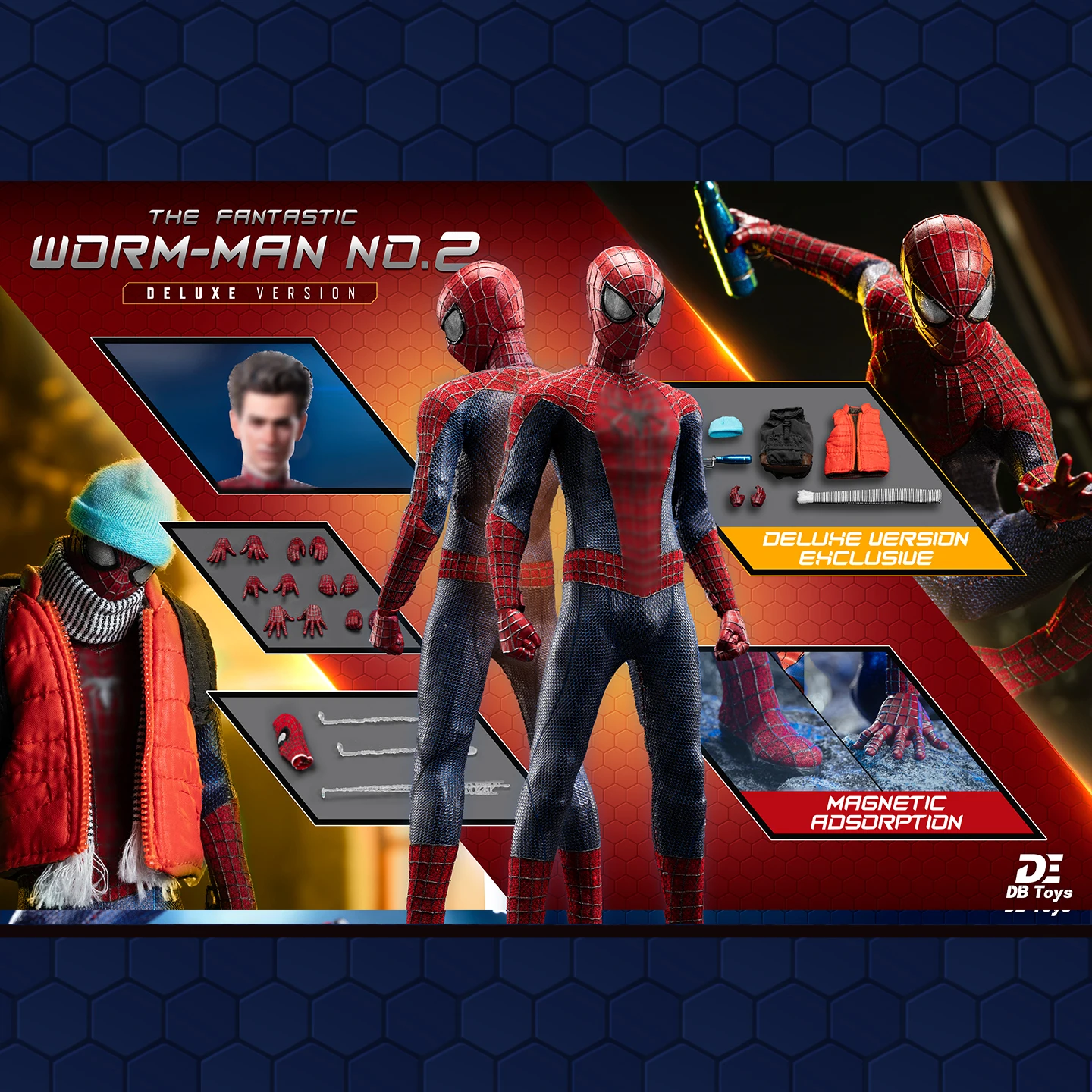 New Original DB Toys 1/12 Andrew Garfield version Spiderman Action Figure The Amazing Spiderman Figurine Model Statue Doll