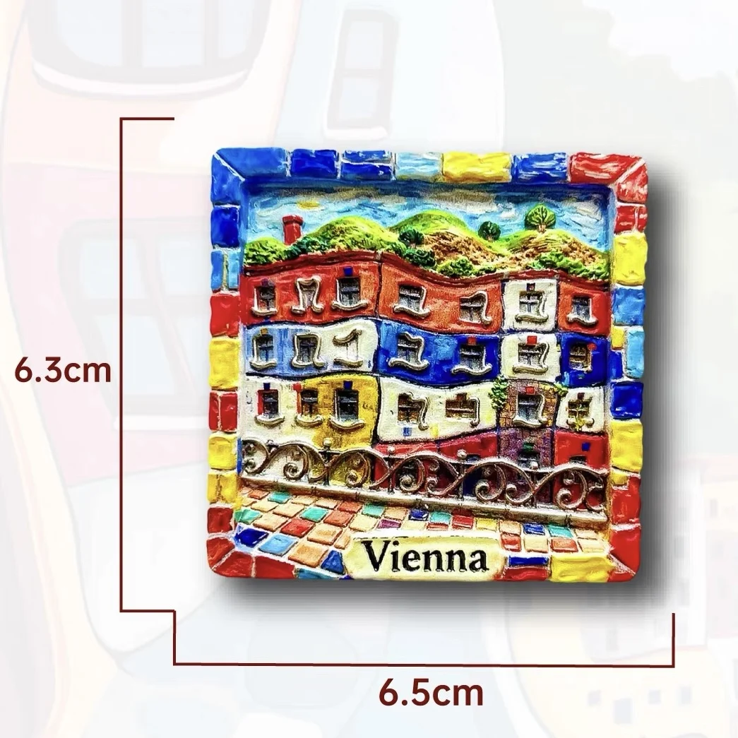 Austria Vienna Fridge Magnet, 3D Resin Refrigerator Sticker, Mozart Beethoven Klimt Tourism Souvenir, Home Decoration Gift