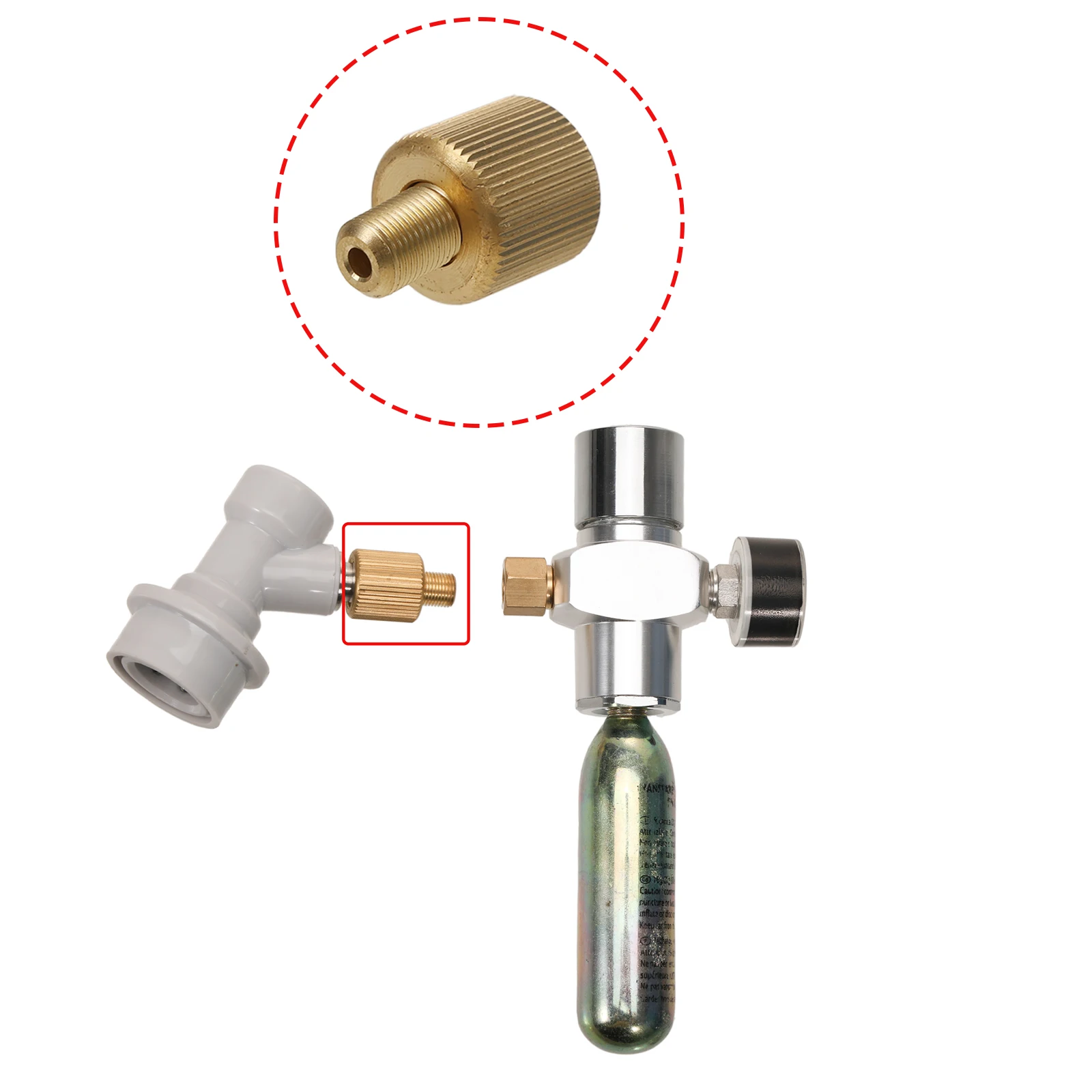 Brass 1/4 FFL to M8 Swivel Adapter Mini Co2 Regulator Replacement Part Homebrew Kegging Ball Lock MFL Part