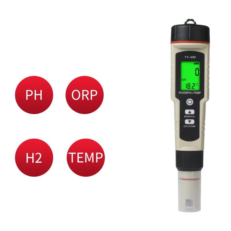 

F50 4-in-1 pH/H2/TEMP/ORP Tester Digital Hydrogen Ion Concentration Meter Water Quality Monitor for Aquarium Swimming Pool