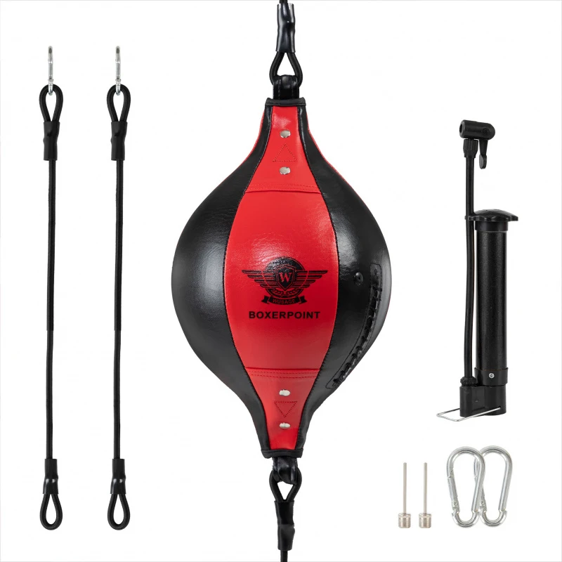 Saco de Pancadas Duplo Portátil para Treino de Boxe, Bola de Boxe Flexível em Couro PU, Equipamento de Treino de Coordenação e Fitness