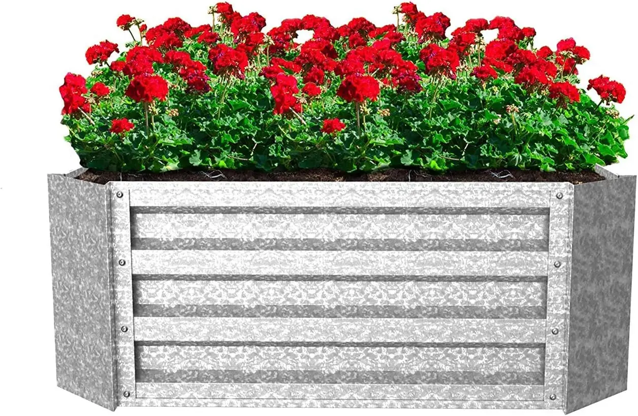 

Оцинкованная приподнятая грядка для сада - 120,7 см (длина) x 89,9 см (ширина) x 30,5 см (высота), прямоугольный уличный ящик-клумба для растений