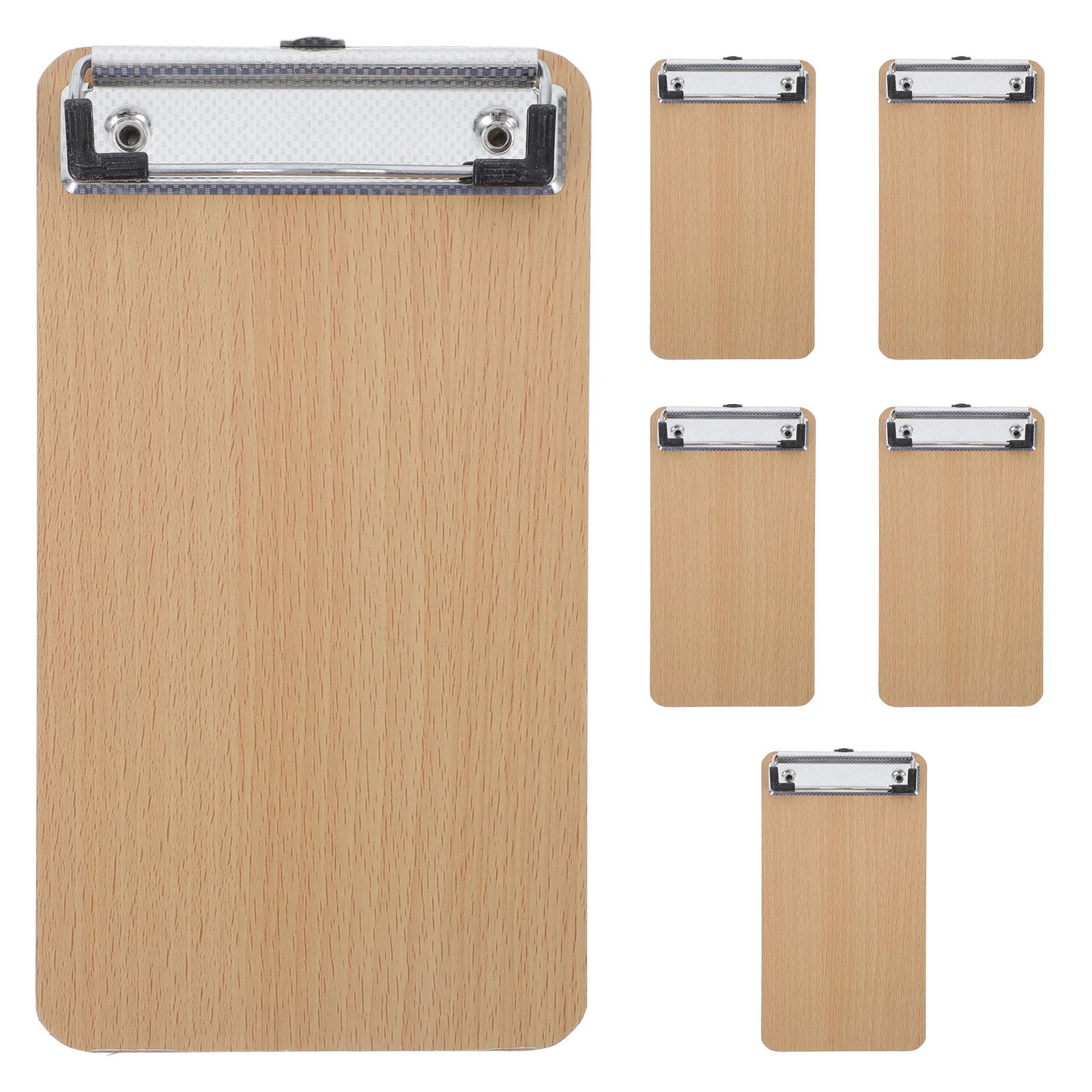 

6Pcs Wooden Clipboard Multi-Functional Heavy Duty Wood Clipboards for Office School Restaurant Portable Storage Clip Board