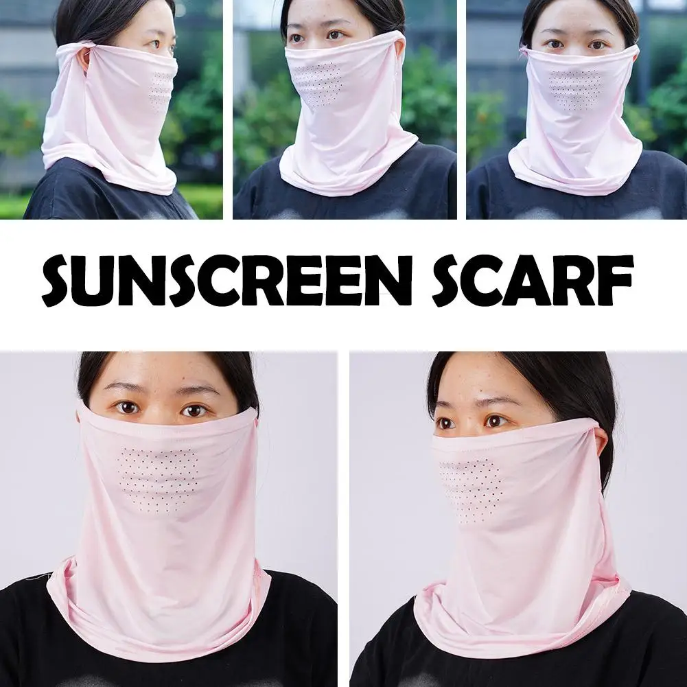 Outdoor Neck Wrap Cover Sports Sun Proof Bib Ice Silk Mask Face Cover Neck Wrap Cover Sunscreen Face Scarf