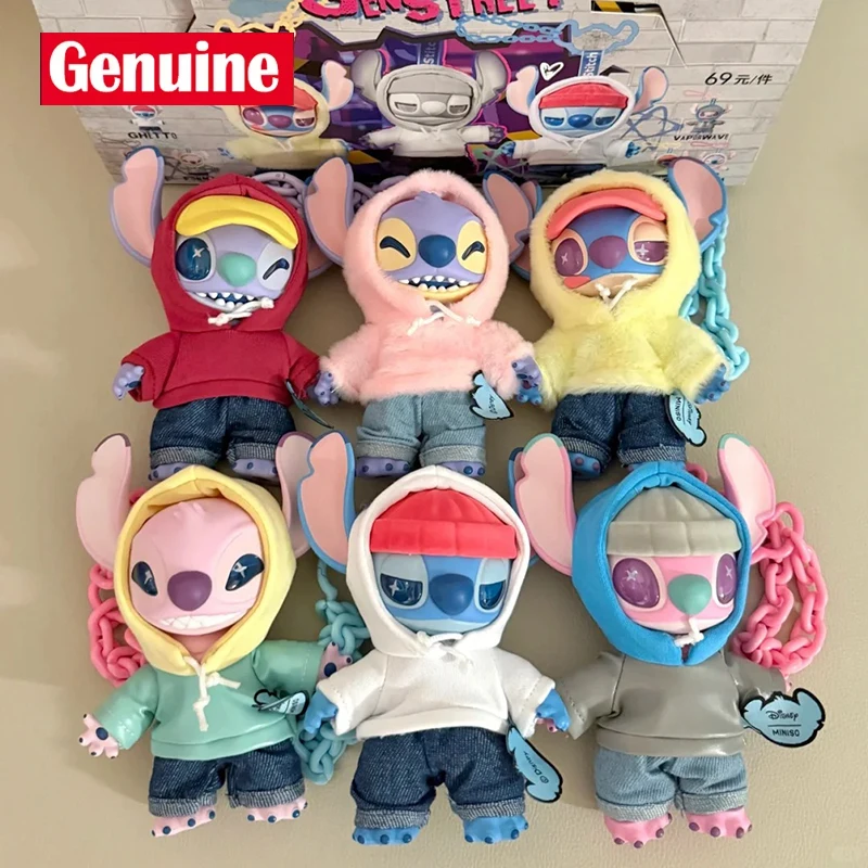 Miniso ブラインドボックス ステッチ Gen Z ストリート シリーズ フィギュア かわいい ステッチ ビニール人形 ミステリー ボックス ぬいぐるみ サプライズ バッグ ペンダント 誕生日ギフト