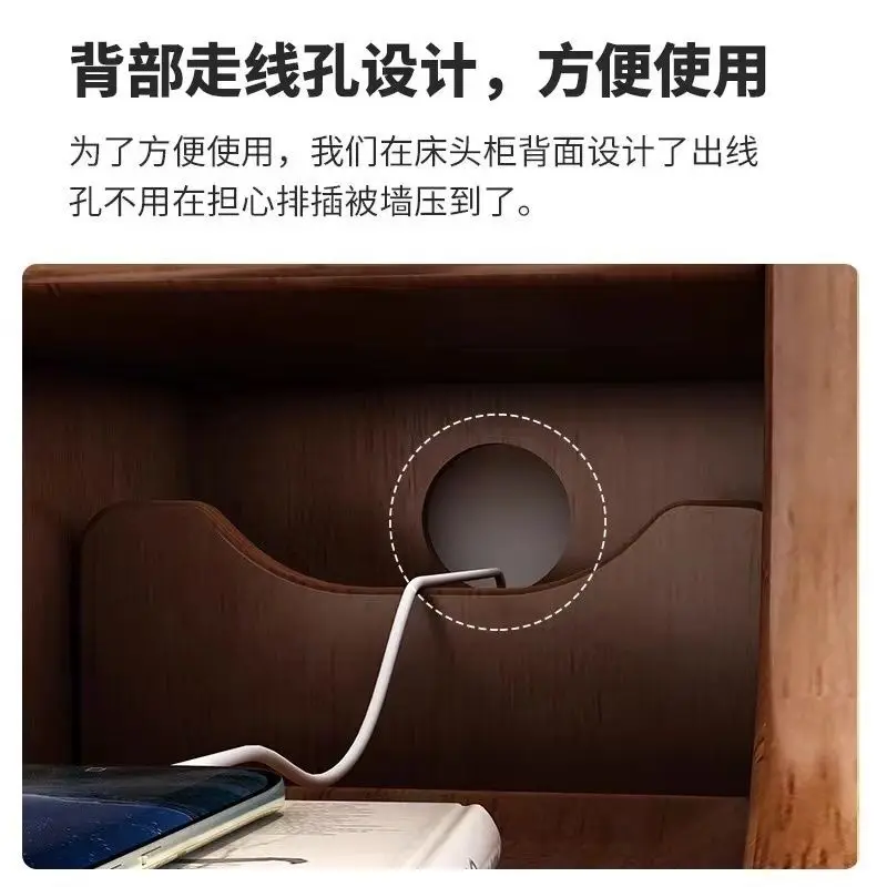 All solid wood bedside table Mini small bedroom Extremely narrow bedside table Ultra